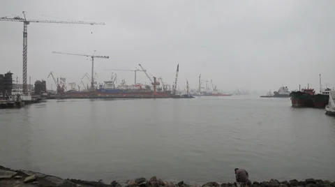 Tianjin harbor in china. Stock Footage 36478563