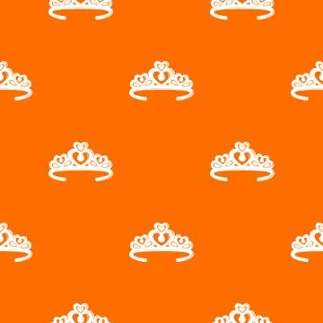 Tiara crown pattern vector orange Stock Illustration
