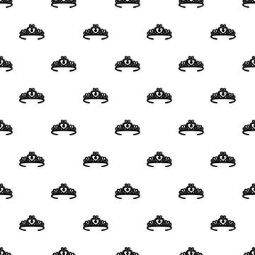 Tiara crown pattern vector seamless 스톡 일러스트