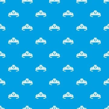 Tiara crown pattern vector seamless blue 스톡 일러스트