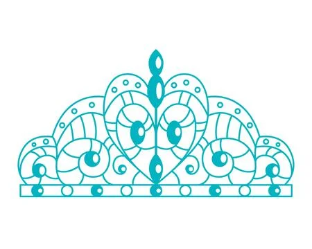 Tiara, royal accessory crown with blue stones and pearls Stock Illustration