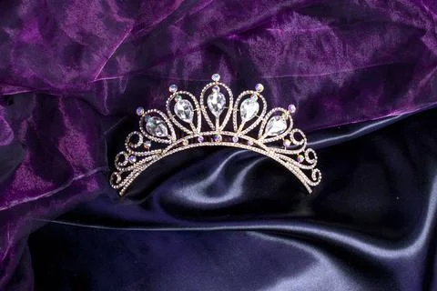 Tiara on a silk Stock Photos