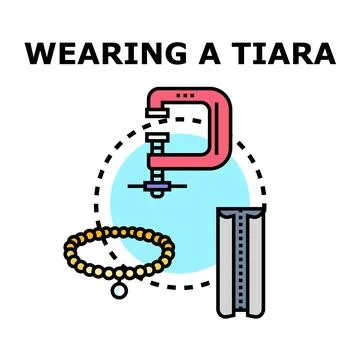 Tiara wearing concept icon vector illustration Stock Illustration