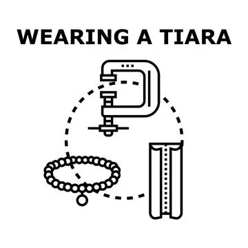 Tiara wearing concept icon vector illustration Stock Illustration