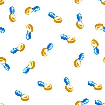 Tibble key isometric icon seamless pattern Stock Illustration