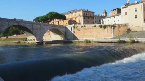 The Tiber island Rome   011  HD FullHD 스톡 동영상 48062853