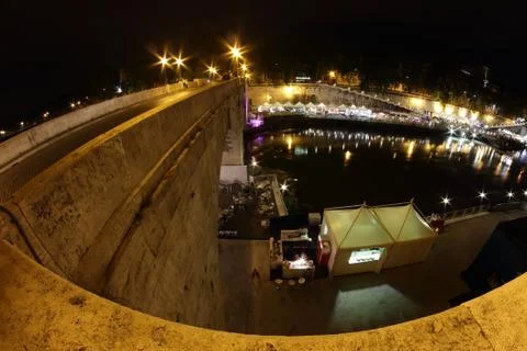 Tiber isle night Stock Photos