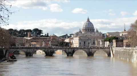 Tiber River after Flood 2014 Stock Footage 46363397