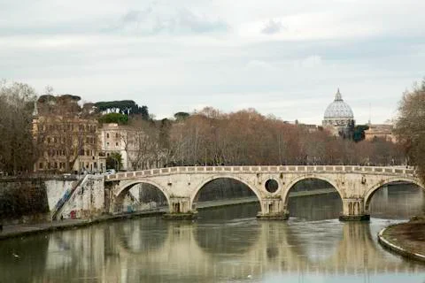 Tiber River Bridge Stock Photos