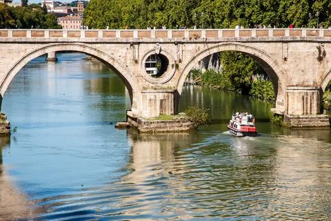 Tiber River bridge Stock Photos