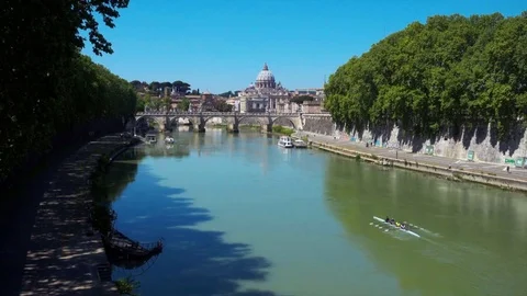 Tiber river Stock Footage 75350325