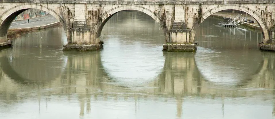 Tiber River reflection Stock Photos