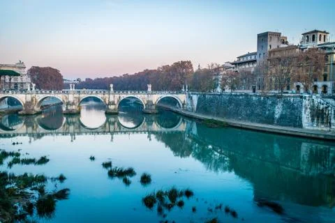 Tiber river at sunset Foto stock