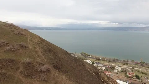 Tiberiada Revealed from the Mountain Stock Footage 71001893
