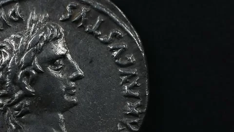 Tiberius Roman Coin Stock Footage 332673462