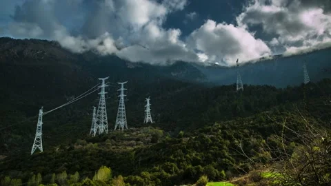 Tibet Electric tower Timelapse Stock-Footage 134251956