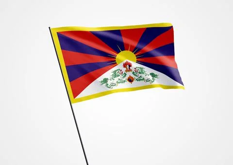 Tibet flying high in the isolated background. February 13 Tibet independence Stock Illustration