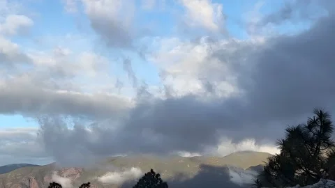 Tibet Mountains Timelapse: Fast Moving Clouds and Dramatic Sky Video stock 336069571