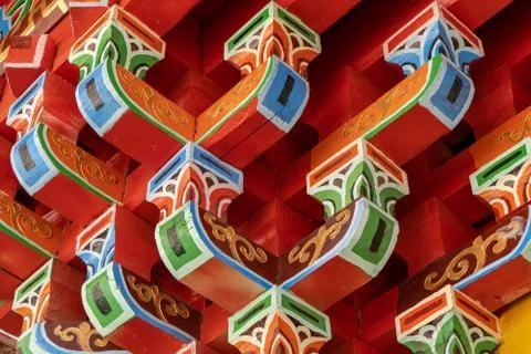 Tibet pattern in the Lama temple Stock Photos
