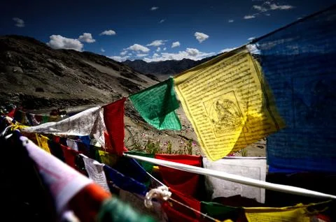 Tibet prayer flag Stock Photos
