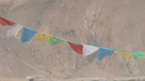 Tibet - prayer flags Video stock 9923231