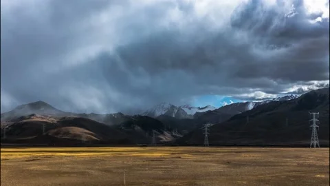 Tibet Snow Mountain Timelapse Stock-Footage 134257810