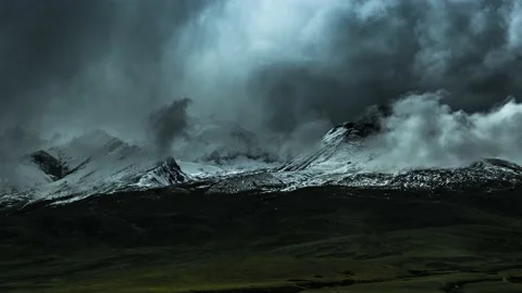 Tibet snowing Timelapse Video stock 134254655
