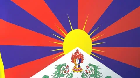 Tibet Waving Flag Stock Footage 10762693