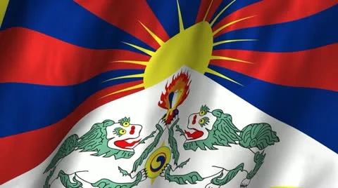 Tibet Waving Flag Stock Footage 12364478