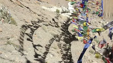 Tibetan flags 6 Video stock 12487924