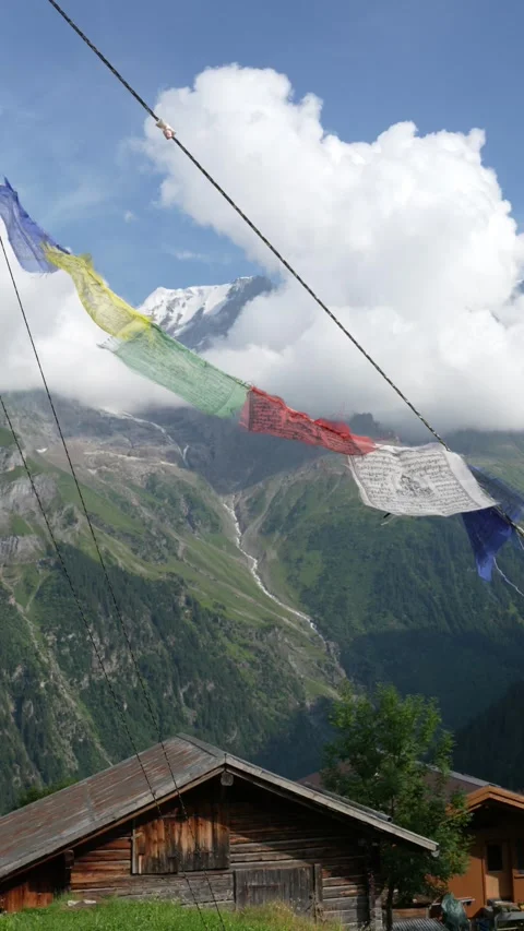 Tibetan flags Stock Footage 283264729