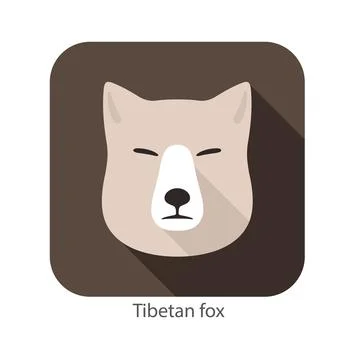 Tibetan fox face flat icon, vector illustration Stock Illustration