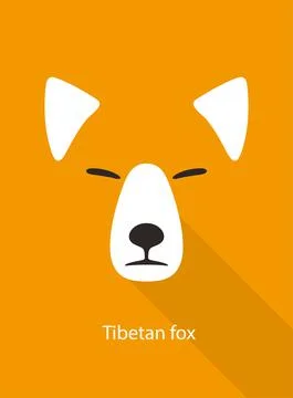 Tibetan fox face flat icon, vector illustration Illustrazione stock