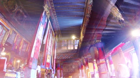 Tibetan Monastery interior No.1 Video stock 56179246