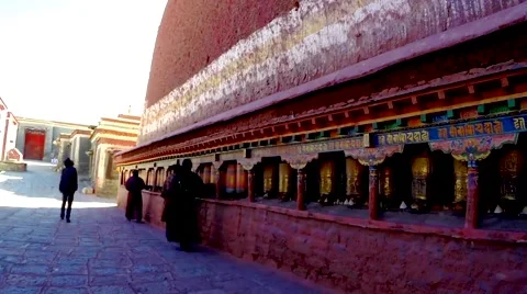 Tibetan Monastery Prayer Wheels No.5 Video stock 49669003