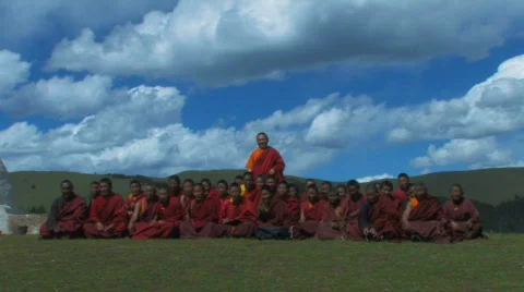 Tibetan Monks Stock Footage 115487