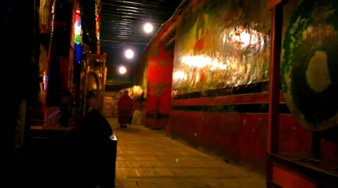 Tibetan Monks in a Monastery No.6 Video stock 49668967