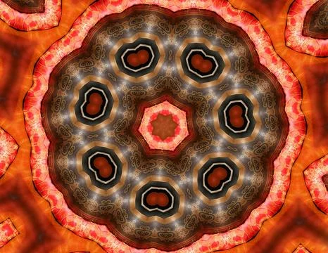 Tibetan pattern, 7-shape mandala Illustrazione stock