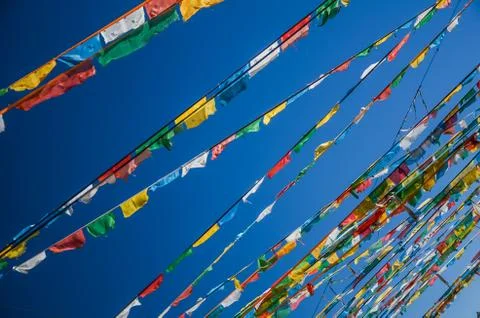 Tibetan prayer flags Stock Photos