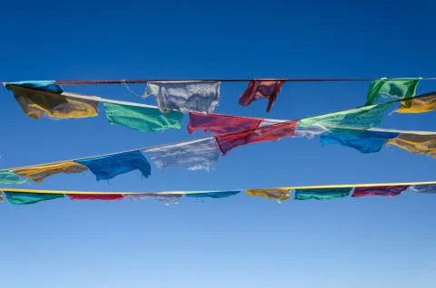 Tibetan prayer flags Stock Photos