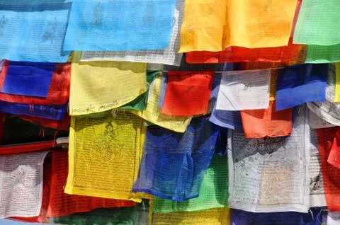 Tibetan prayer flags Stock Photos