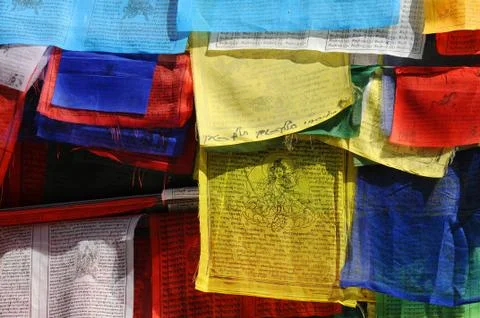 Tibetan prayer flags Stock Photos