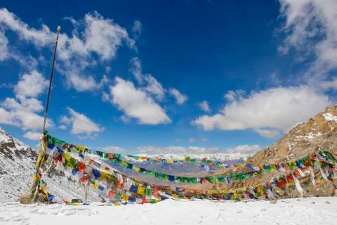 Tibetan prayer flags Stock Photos