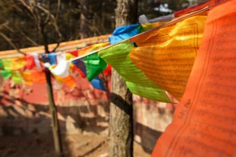 Tibetan prayer flags Stock Photos