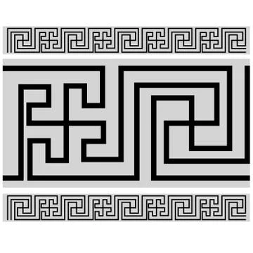 Tibetan style border - Buddhist pattern Stock Illustration