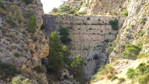 The Tibi Dam is a masonry dam on Monegre River in Spain. Stock Footage 112709247