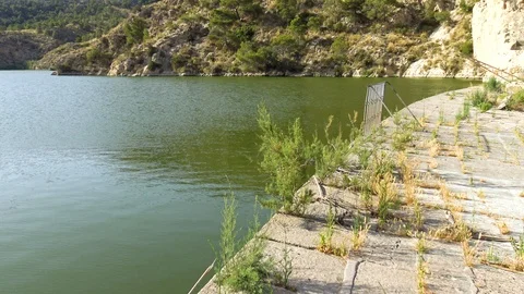 The Tibi Dam is a masonry dam on Monegre River in Spain. Stock Footage 112710081