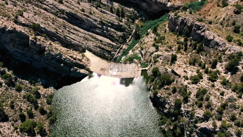 The Tibi Dam is a masonry dam on Monegre River in Spain. Stock Footage 134292565