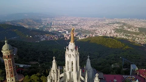 Tibidabo mountain, Barcelona, Catalonia, Spain. Stock Footage