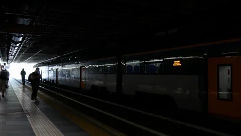 Tiburtina station -  Arrival of a train Stock Footage 253115889